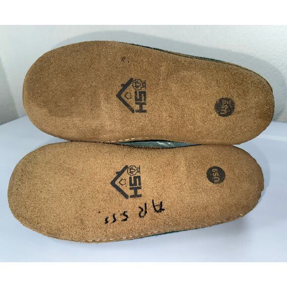 New Haussimple Felted Wool Suede Sole Slipper Sz 9 House Shoe Mule Jade Green - Picture 8 of 10